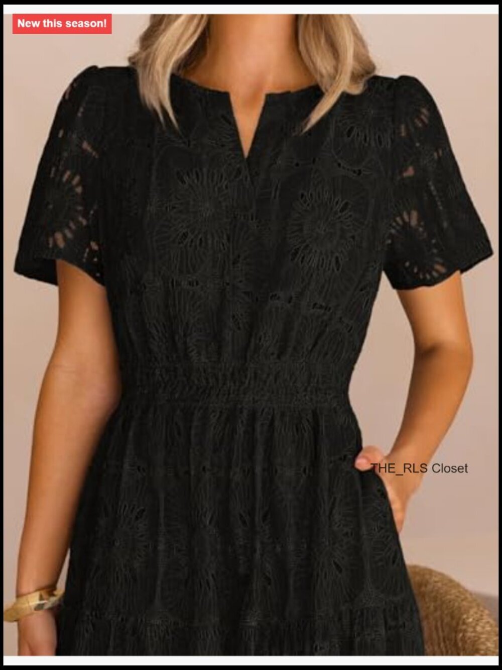 Summer Floral Maxi Dress Boho Eyelet Lace Short Sleeve A Line Tiered - Picture 4 of 7